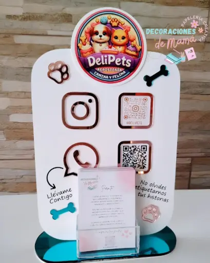 Stand QR con Tarjetero